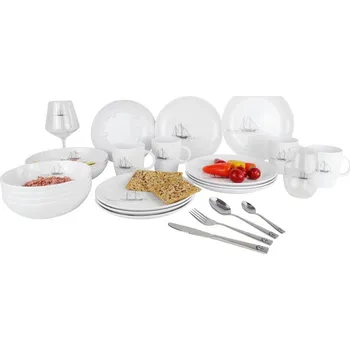 Kempingové nádobí Sada melaminového nádobí Gimex SAILS pro 4 osoby