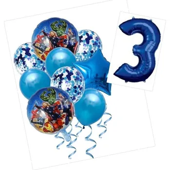 Balónek Balónkový set Avengers, 3.narozeniny, 10 ks