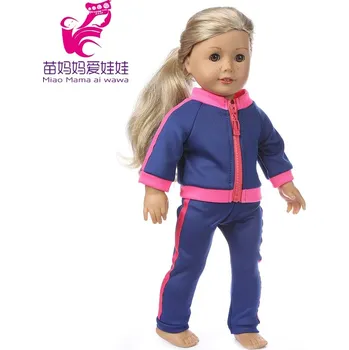 Doplněk pro panenku Tmavě modrá nebo růžová tepláková souprava pro Baby Born či American Girl Motiv: Tepláková souprava, tm. modrá