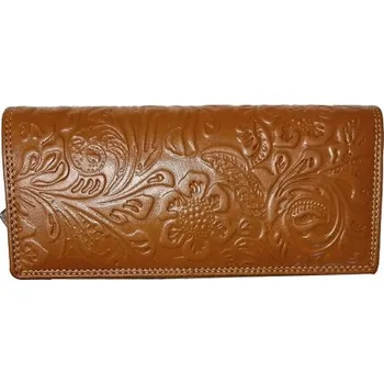 Peněženka Kožená peněženka květy TAN CN-1755-PB