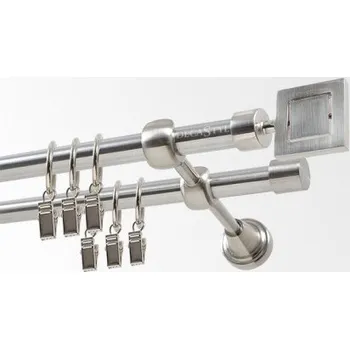 Kovová garnýž Efekt-nerezová oceľ Ø 16 mm - Saturn