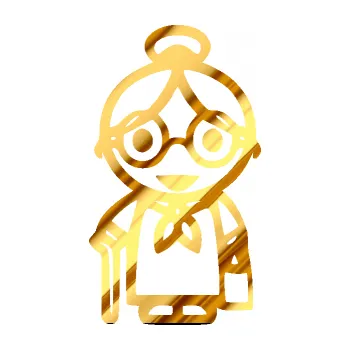 samolepka Babička 001 levá (81 - chrom fólie zlatá zrcadlová) SAMOLEPKA NA AUTO, NÁLEPKA, FÓLIE, POLEP, TUNING, VLASTNÍ TEXT, TISK, AUTOSAMOLEPKY.cz, POLEPY, OBRÁZEK, LOGO, 3D STICKERS