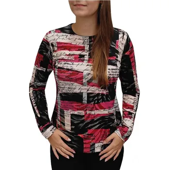 Dámská halenka Halenka Pratto červená s černým vzorem velikost pratto: 48