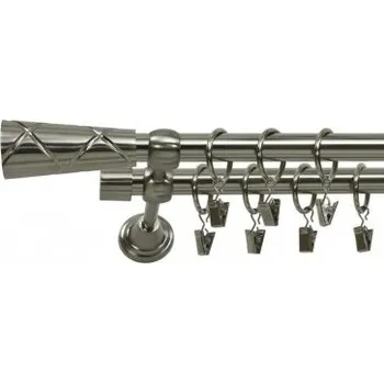 Garnýž Garnýž dvojitá Ø 19mm efekt-nerezová ocel koncovka - Trapezium