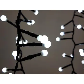 Vánoce VOR 6M-300 BIG - hustý vánoční řetěz 6m, venkovní IP44, 300x velké LED, svit bílá studená, 4 programy Barva: Bílá teplá