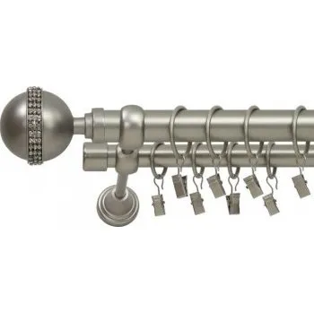 Garnýž Satin nickel Ø 25/19 mm - Kalisto crystal