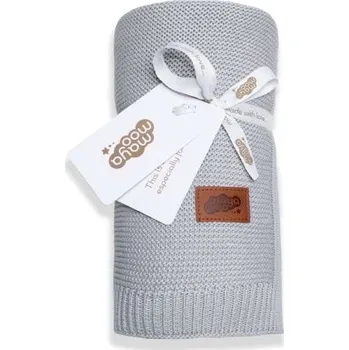 Dětská deka DETEXPOL Pletená deka do kočárku bavlna bambus šedá 80/100 cm šedá