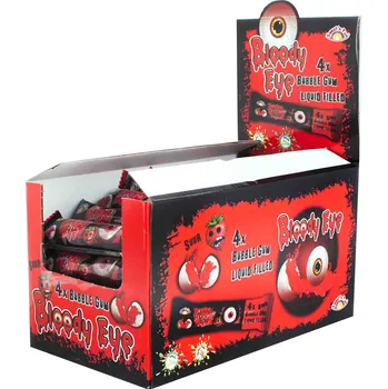 Bonbon Žvýkačky Sweet´n Fun 20 g BLOODY EYE - 4-pack (balení 48 ks) (žvýkačky oko - žvýkačky s tekutou náplní / balení 48x 4 ks)