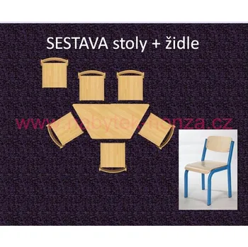 Jídelní set set K lichoběžník 120x60 + 6 židlí