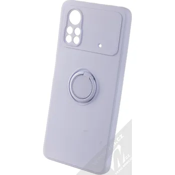 Pouzdro na mobilní telefon 1Mcz Grip Ring Skinny ochranný kryt s držákem na prst pro Xiaomi Poco X4 Pro 5G šeříkově fialová (lilac)
