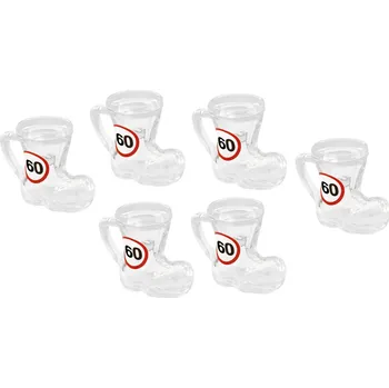 Sklenice Skleněné panáky ve tvaru holínek pro 60leté