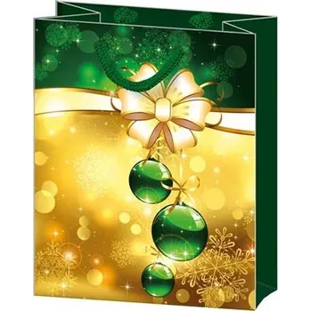 Dárková taška 110x135x65 mm - T01 V08-3 - zeleno-zlatá