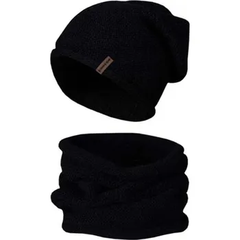 Čepice Dámský zimní set Mark - čepice a tunel, černé barvy