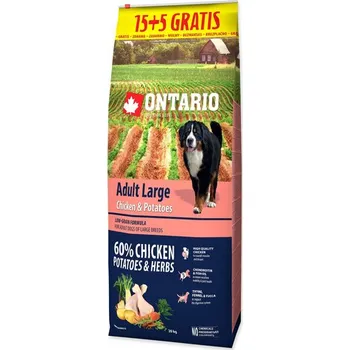 Krmivo pro psa Ontario Adult Large Chicken & Sweet Potatoes 20kg 2 pytle (2x20 kg)