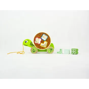 Dřevěná hračka 4iQ Dřevěná tahací želva