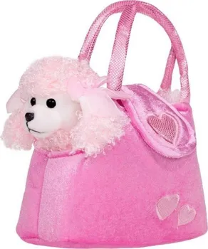 Plyšová hračka Pejsek v růžové kabelce 19 cm