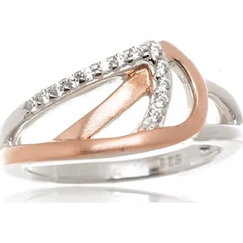 Prsten Stříbrný prsten s čirými zirkony STRP0459F