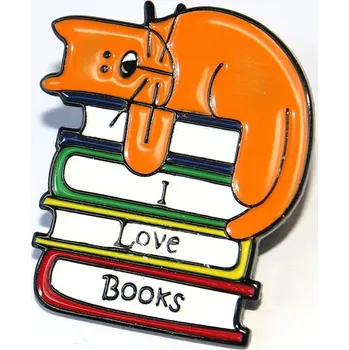 Brož Brož BeCool - Miluji knížky, Čtení je nejlepší relax, Líná kočka, I Love Books 3301