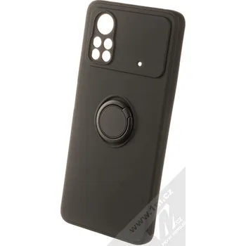 Pouzdro na mobilní telefon 1Mcz Grip Ring Skinny ochranný kryt s držákem na prst pro Xiaomi Poco X4 Pro 5G černá (black)