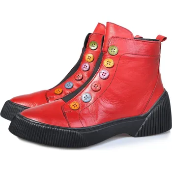 Dámská obuv Dámská kožená kotníková obuv 3100-497 IBERIUS červená Barva: červená, Velikost: 38