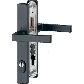 Dveřní kování Bezpečnostní kování HOPPE AUSTIN mat. černá, klika/klika s překrytem 92/8, 72-82mm