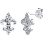 Stříbrné náušnice skautská lilie Henriette s Brilliance Zirconia DCC1608119E