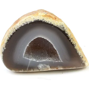 Přírodní kámen Achát geoda hnědošedá 179 g