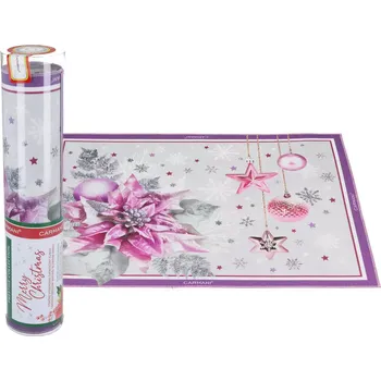 Vánoční dekorace Carmani® Carmani - Vánoční prostírání růžová vánoční HVĚZDA - 29,5*40 cm