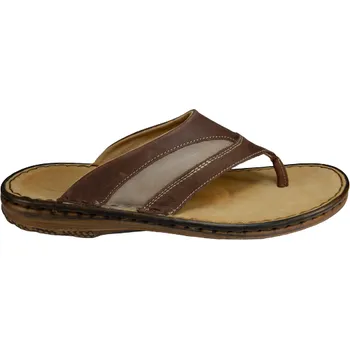 Pánské žabky 2701 - 40V/06 Pánské kožené žabky s podporami kleneb nožních 41