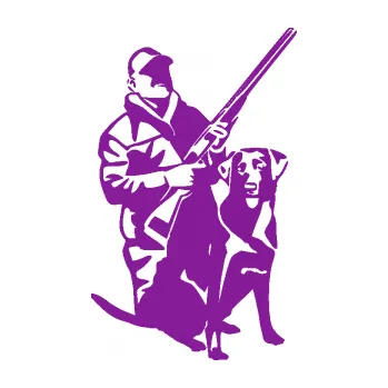 Polep vozidla SAMOLEPKA Myslivec 007 pravá (14 - fialová) NA AUTO, NÁLEPKA, FÓLIE, POLEP, TUNING, VLASTNÍ TEXT, TISK, AUTOSAMOLEPKY.cz, POLEPY, OBRÁZEK, LOGO, SAMOLEPKY