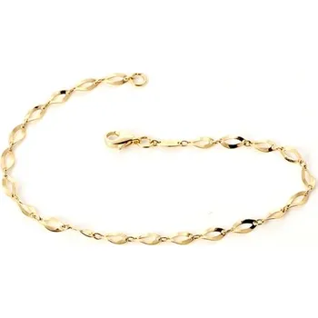 Náramek Dámský zlatý článkový náramek ZLNA858F 19 cm + Dárek zdarma