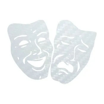 Samolepící dekorace SAMOLEPKA Masky tváře 001 pravá veselý a smutný (51 - 3D karbon bílý) NA AUTO, NÁLEPKA, FÓLIE, POLEP, TUNING, VLASTNÍ TEXT, TISK, AUTOSAMOLEPKY.cz, POLEPY, OBRÁZEK, LOGO, SAMOLEPKY