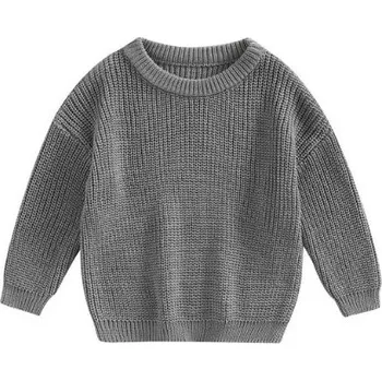 Chlapecký svetr Dětský podzimní pletený svetřík pro nejmenší Barva: Šedá, Velikost: 80/9-12M
