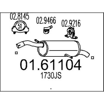 Auto-moto Zadní tlumič výfuku MTS 01.61104