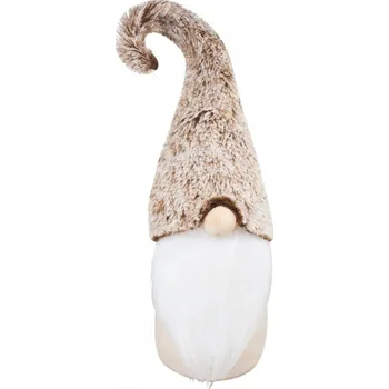 Vánoční dekorace Skřítek na postavení v chlupaté čepici 60 cm