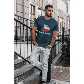 Pánské tričko Pánské tričko Make Královec czech again Barva: Petrolejová modrá, Velikost: M