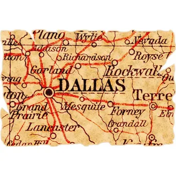 Fototapeta DIMEX | Vliesová fototapeta Stará mapa Dallasu MS-5-1535 | 375 x 250 cm| červená, černá, hnědá + Vliesová fototapeta na stěnu DIMEX Stará mapa Dallasu MS51535 v rozměru 375 x 250 cm + lepidlo zdarma