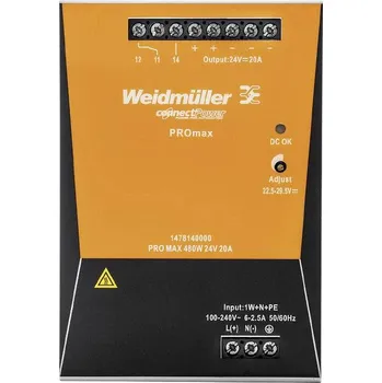 spínaný zdroj Weidmüller 1478140000 síťový zdroj na DIN lištu 24 V/DC 20 A 480 W Obsah 1 ks