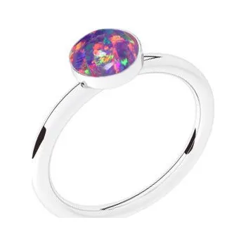 Prsten NUBIS® Stříbrný prsten s opálem - velikost 52 - NBP42-OP39-52