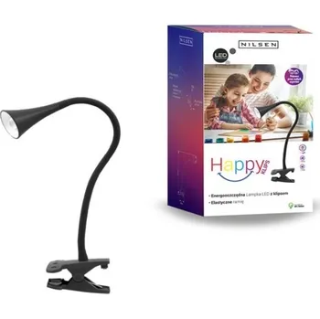Lampička NILSEN LED stolní lampa HAPPY klips 2,5W, černá PX028