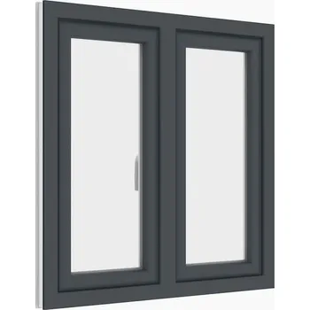 Okno plastové okno 150x150 cm, dvoukřídlé, antracit/bílé, PREMIUM 7000 (rozměr150x150cm, otevírací a výklopné, bez středového sloupku)