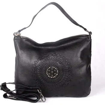 Kabelka Luxusní velká kožená kabelka na rameno Gianni Conti 230 černá