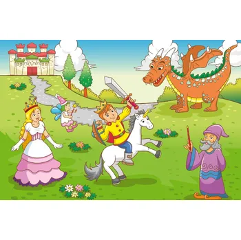 Fototapeta DIMEX | Vliesová fototapeta Pohádka MS-5-1428 | 375 x 250 cm| zelená, oranžová, růžová + Vliesová fototapeta na stěnu DIMEX Pohádka MS51428 v rozměru 375 x 250 cm + lepidlo zdarma