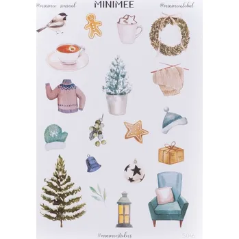 Dětské zboží MINIMEE Papírové samolepky v aršíku A5 Zima