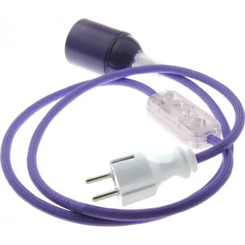 Příslušenství pro svítidlo Textilní kabel Parmská Fialka FP46 s objímkou, vypínačem a vidlicí
