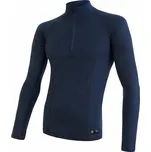 Sensor Merino Double Face pánské tričko dlouhý rukáv, zip deep blue XXL
