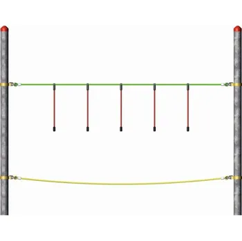 Lano BERGER – HUCK Dobrodružný parkur „Dillenburg“- prvek 8 - ručkovací lano, pro ocelové sloupky