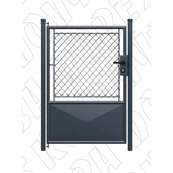 Zahradní branka šíře 1250 mm s FAB zamykáním 1/3 plech antracitová