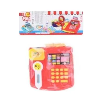 Hra na obchod Pokladní kasa červená se zvuky