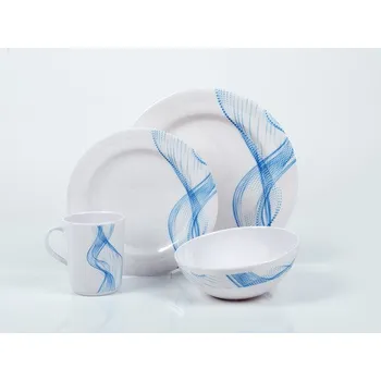 Outdoor vaření 16-dílná Melaminová sada nádobí CABRERA pro 4 osoby, Camp4